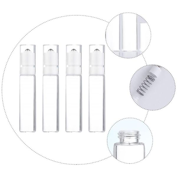 

storage bottles & jars 4pcs 10ml essential oil glass roller container dispenser