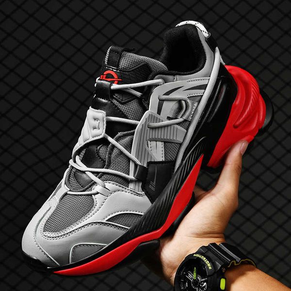 

2022 fashion street style comfortable thick men sneakers growing height couple breathable man sport running