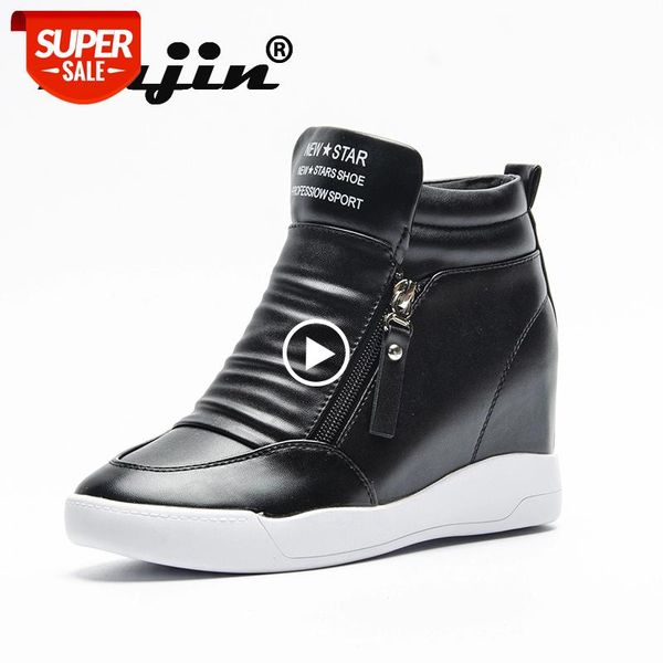 

fujin 2021 summer autumn platform wedge heel boots women shoes fashion casual zip botas with increased platform sole female pu #xx8f