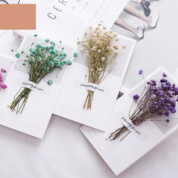 

greeting cards 10pc gypsophila dry flowers handwritten blessing card wedding invitations dried flower 2022 year thank you envelope
