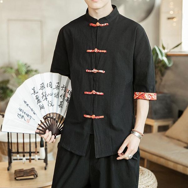 

collared men clothing fashion dress camisas de hombre 2021 tshirt homme men's crop simplicity vintage clothes man cardigan luxurys zi10, White;black