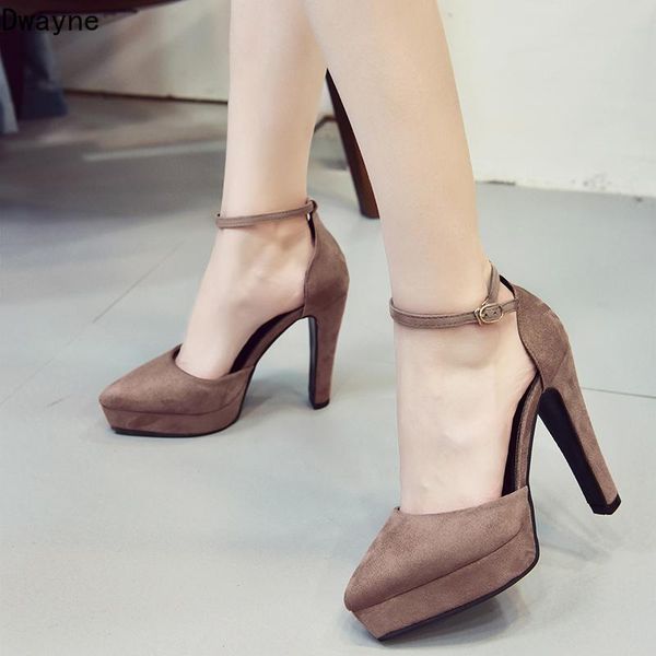 

dress shoes 2021 autumn small fresh waterproof platform high heels wild fashion pointed thick with single shoe elegant womens, Black