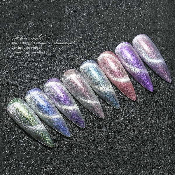 

nail gel [combo] 8 pieces cat eye polish varnish set semi permanent uv art 5ml glitter effect soak off for nails design, Red;pink