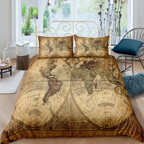 

bedding sets map comforter covers 3d modern quilt cover set and pillow slips king  super twin double size 173*230cm bedclothes