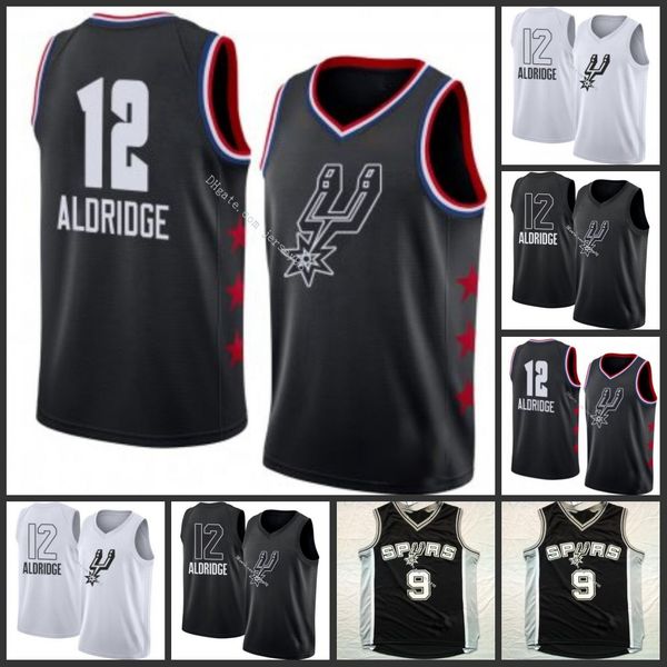 

san antonio spurs men #12 lamarcus aldridge jersey, Black