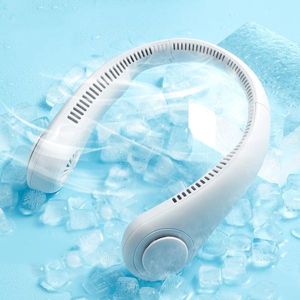 

electric fans drop portable neck fan mini bladeless usb rechargeable mute sports home outdoor ventilador neckband