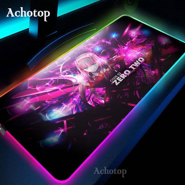 

mouse pads & wrist rests anime darling in the franxx girl pad rgb gaming xxl zero two led color light deskdesk mat