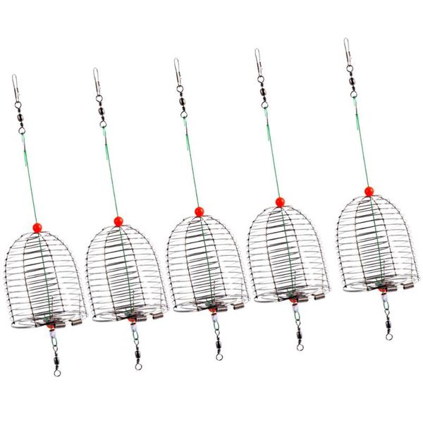 

fishing hooks 5pcs lure cage stainless steel trap basket tool