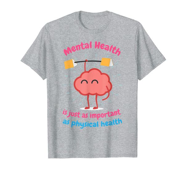 

mental health is just physical health motivational tshirt, White;black