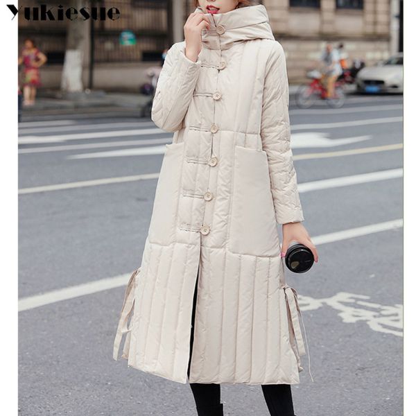 

long coat women winter female coats and jackets parkas mujer plus size parka jacket elegant clothes large 210518, Black