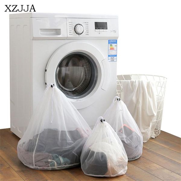 

drawstring thick fine mesh laundry bag underwear classification cleaning washing machines clothes organizer protect sack bags
