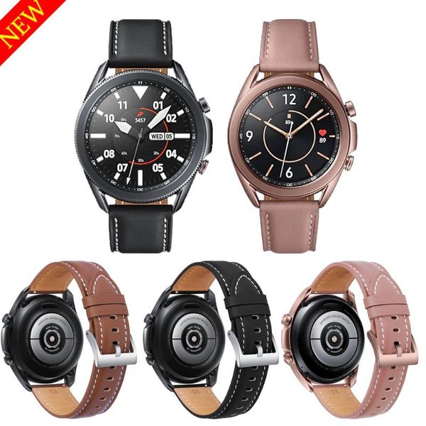 

watch bands original leather strap for samsung galaxy 3 45mm 41mm smart bracelet watchbands wearable accessories, Black;brown