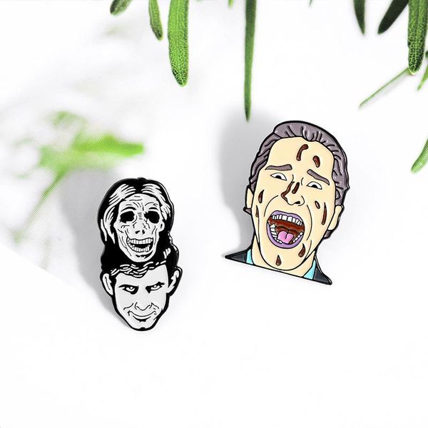 

pins, brooches psycho enamel pins dual personality norman killer badge horror film lapel pin jewelry for friends movie lover gifts, Gray