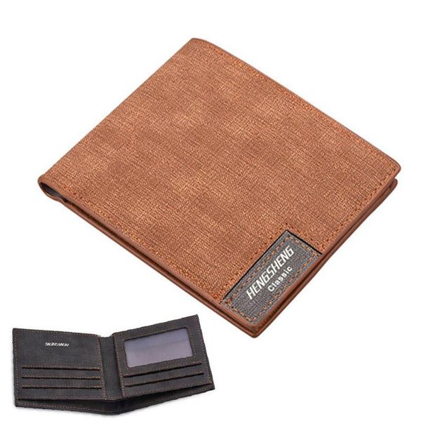 

wallets classic men wallet short slim purse pu leather luxury card bifold casual holder, Red;black