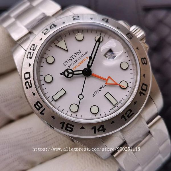 

automatic mechanical watch for the men's watches men 42mm sterile dial mineral glass stainless steel bracelet 9 wristwatches, Slivery;brown