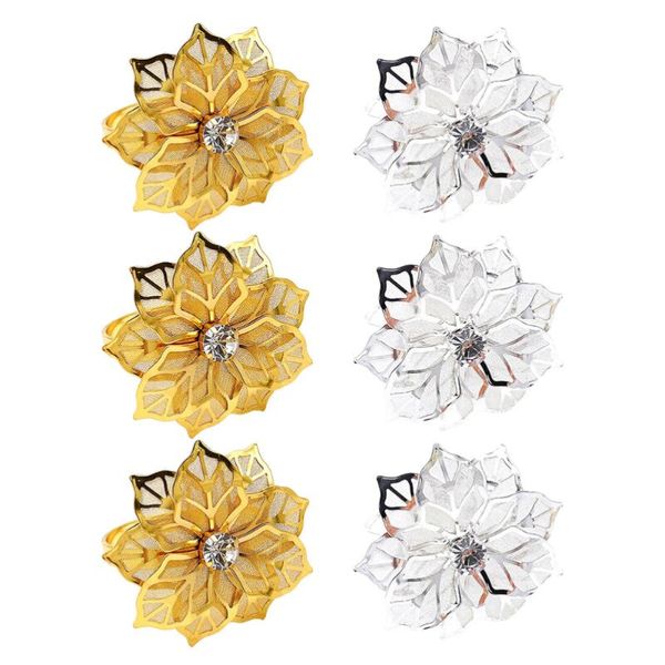 

napkin rings 6pcs flower shape christmas buckle creative metal ornament