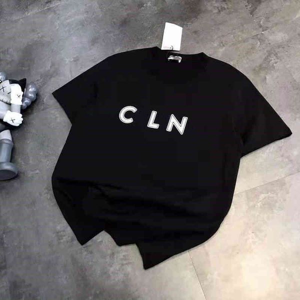 

2022 factory wholesale new fashion saijia rivet letter yibo same simple fashion leisure men's and women's short sleeves, White