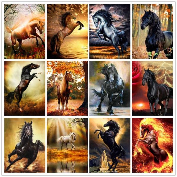 

diamond painting 5d diy animals horse full drill embroidery cross stitch sale home decoration