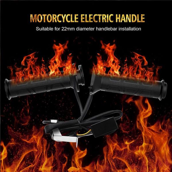 

black motos motorcycle handlebar electric heated grips handle warmer manillar motocicleta winter handlebars