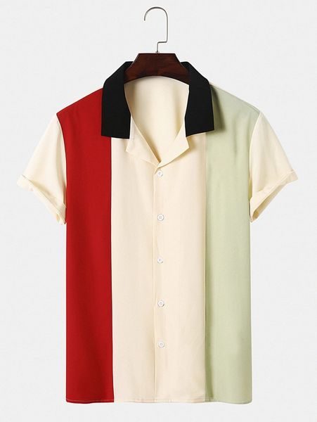 

men color block shirt 08sc#, White;black