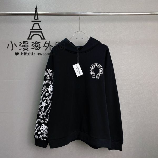 

pullover ch / crosin 20 new printing hooded long sleeve sweater ch thickened men's and women's coats 095h, Black