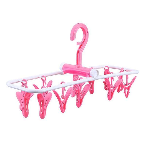 

1pc clip drying drip hanger premium hign quality plastic clothespins clothes rack with 12 clips hangers & racks