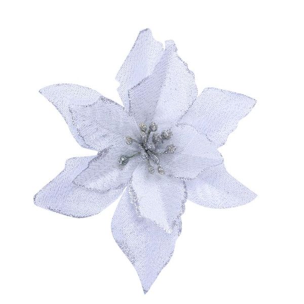 

decorative flowers & wreaths 10pcs sequins flowers, no artificial tree ornament christmas home decor wedding party silver