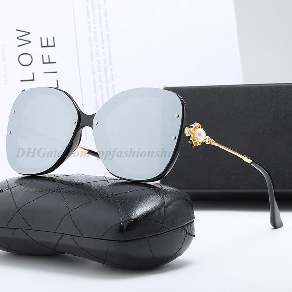 

2021 new fashion flower pearl sunglasses retro ladies luxury sun glasses designer brand women eyewear with box, White;black