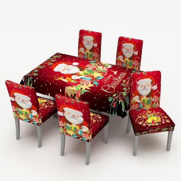 

table cloth christmas theme pattern printed washable cover/stretch short chair cover elastic slipcover protector