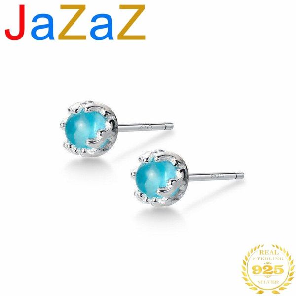 

stud a00155 luxury korean sapphire antler christmas earrings for girls genuine 100% 925 sterling silver jewelry gift, Golden;silver