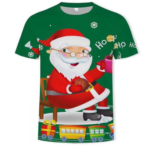 

men's t-shirts 2021 t-shirt cute santa claus 3dt 3d printing harajuku graphic super breathable o-neck street casual, White;black
