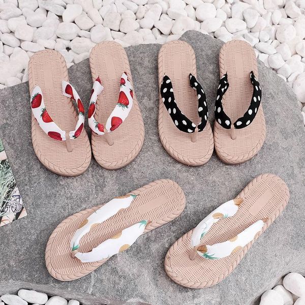 

slippers women's flowers print women summer fashion concise anti-slip wear-resistance pattern sweet flip flops, Black