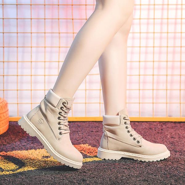 

boots autumn and winter women's rhubarb motorcycle shoes classic british models plus velvet size, Black