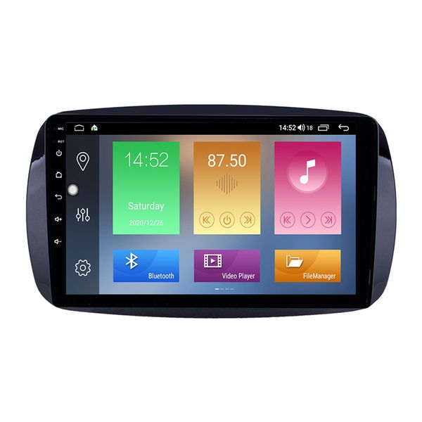 Lettore radio dvd per auto per Mercedes Benz Smart-2016 Sistema di navigazione GPS Supporto DVR Carplay OBD Controllo del volante 9 pollici Android 10
