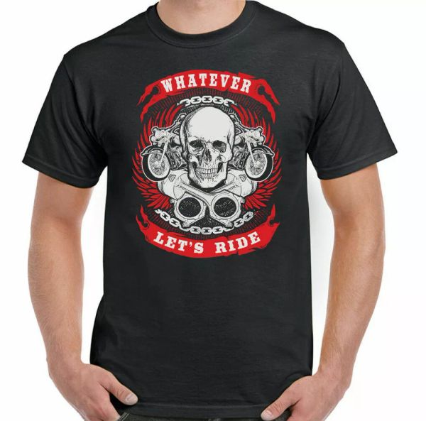 

biker motorcycle what let's ride mens funny indian skull, White;black