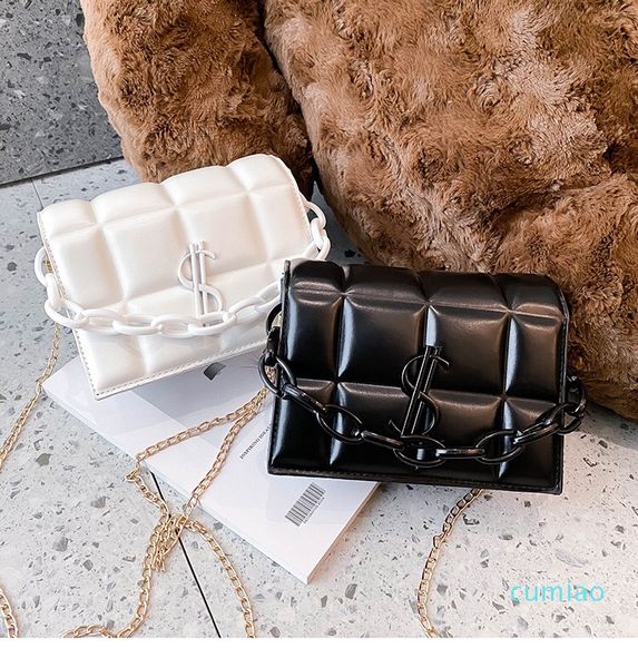 

pb0001 fashion messenger bag single shoulder bag mini square bag chain crossbody bags handbag black/white/purple/blue 14x18x6cm