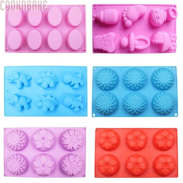 

baking moulds cooknbake diy cake bakeware mold silicone handmade soap 8 oval grooves pastry sicm-008-13