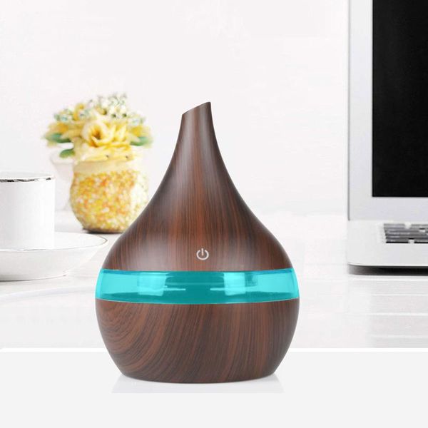 

300ml usb electric air diffuser wood grain ultrasonic humidifier cooling fog machine fragrance lamps