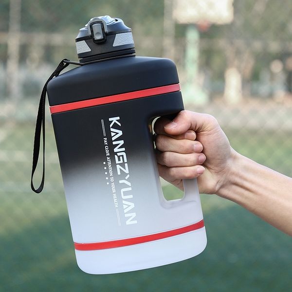 

Super capacity sports Cup Men's large fitness kettle outdoor portable straw cup plastic 2000ml water bottle