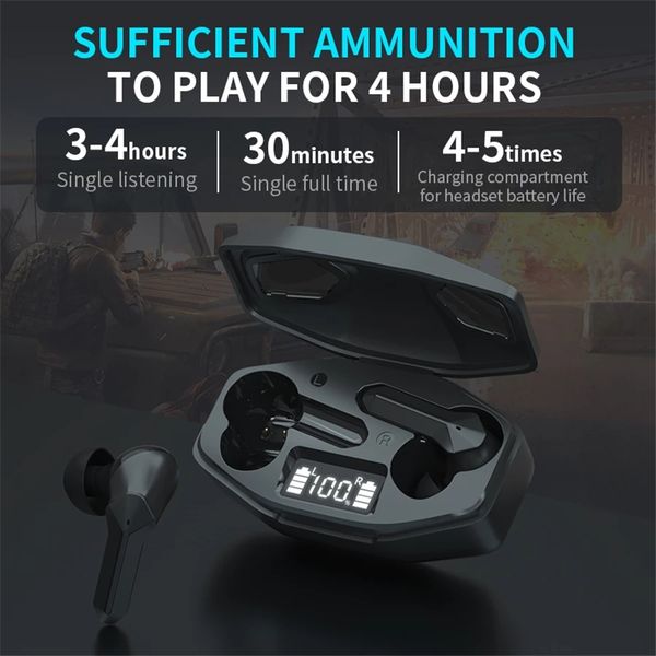 

rglm gaming earbuds 65ms low latency tws bluetooth earphone with mic bass audio sound positioning wireless headset