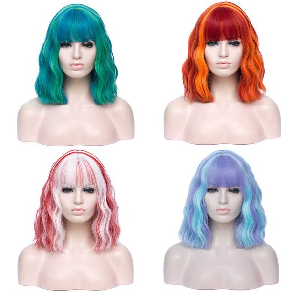 

shuyang bubble face roll color pick dyed wig, Black