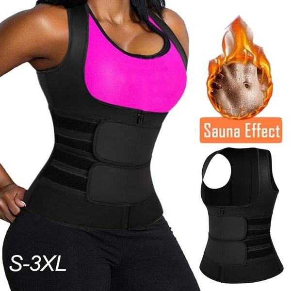 

women's shapers women body shaper waist trainer neoprene sauna sweat vest slimming trimmer fitness corset workout modelling strap shape, Black;white