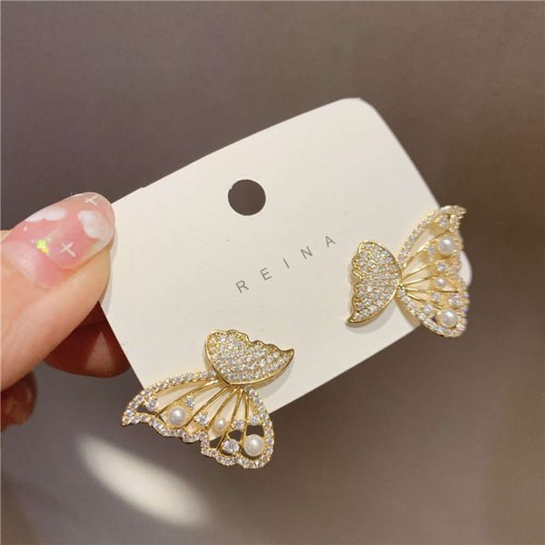 

version fairy butterfly earrings simple pearl advanced sense for