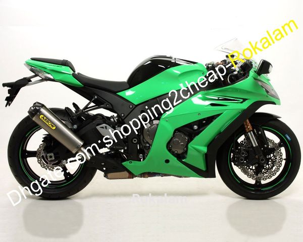Motorrad Shell Kit für Kawasaki Ninja ZX-10R ZX 10R 2011 2012 2013 2014 2015 ZX10R Grün Schwarz Verkleidung komplette Set (Spritzguss)