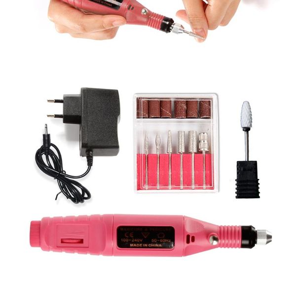 

nail drills eletric apparatus for manicure gel cuticle remover ceramic milling drill bits pedicure cutters art files buffer equipment, Silver