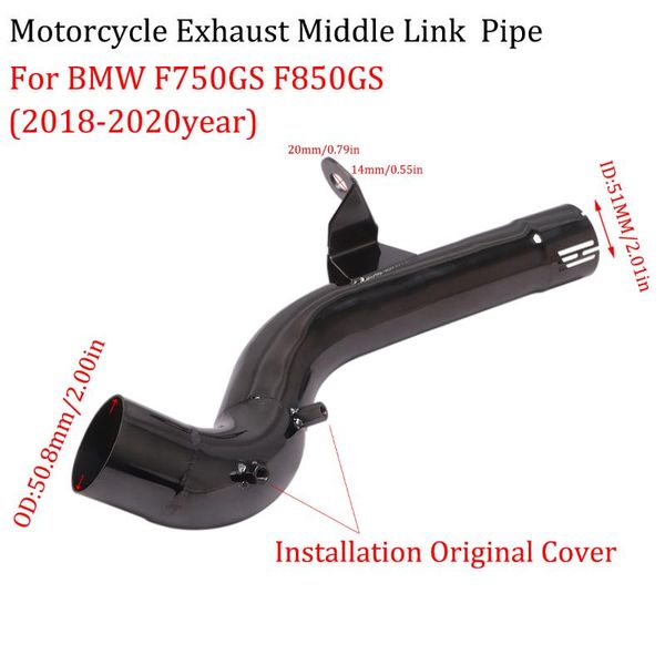 

motorcycle modified catalyst delete pipe exhaust middle stainless durable for f750gs f850gs 2021-2021year system