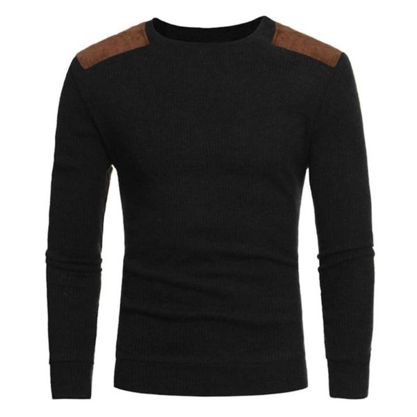 

men's sweaters men shirt 2021 spring&autumn casual patchwork o-neck pullover slim fit fleece for man korean style, White;black
