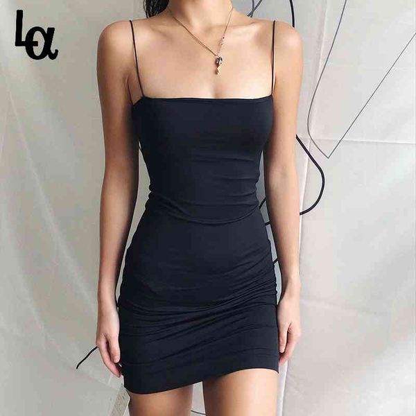 

white dress women spaghetti strap es female high waist sheath club short summer mini sleeveless vestidos 210519, Black;gray