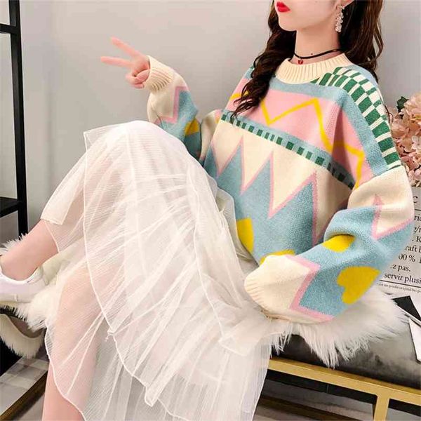 

sweater female autumn and winter wear korean version of the loose thick lazy wind sen sweet woven shirt jacket tide 210427, White;black