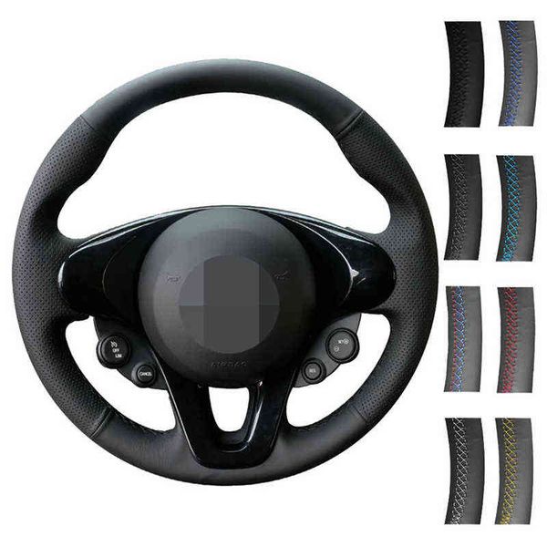 Accessori auto fai da te Coprivolante in pelle sintetica intrecciata per Smart New Fortwo Forfour 2015 2016 2017 J220808